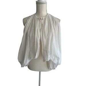 JW ANDERSON White Gathered Blouse Top Size US 2